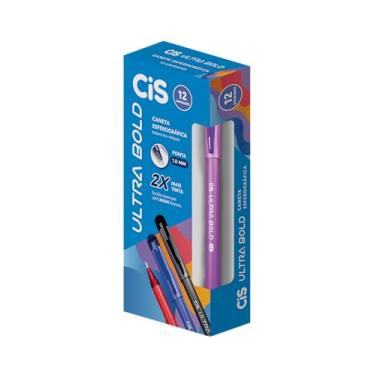 Imagem de Caneta Esferográfica 1.0mm CIS Ultra Bold, Roxa, Caixa com 12 unidades