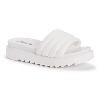 Imagem de MUK LUKS Sandálias Apanhadoras de Sol Femininas, Branco, 10