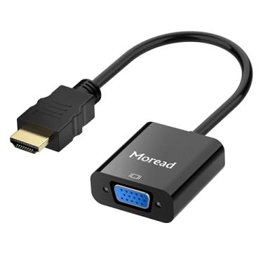 Imagem de Moread Hdmi para Vga, adaptador HDMI para VGA banhado a ouro (macho para fêmea) para computador, desktop, laptop, PC, monitor, projetor, HD, Chromebook, Raspberry Pi, Roku, Xbox e mais - Preto (1)