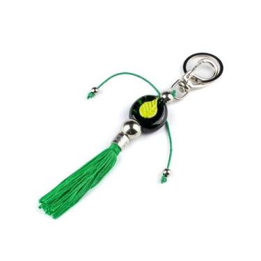 Imagem de Chaveiro Ossaim Folha Verde 15 cm em Murano - Lua Mística - 100% Origi