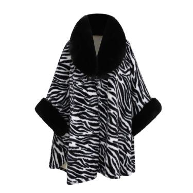 Imagem de Capa De Tamanho Grande Xale Feminino Solto Leopardo Tweed Frente Aberta Jaqueta Bat-estilo Poho Capa Cardigan Suéter, Dark, One Size