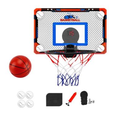 Imagem de kowaku Aro de basquete montado na parede, sobre o mini argola da porta, com bolas acessórios Durability Door Basketball Hoops for Boys Girls, com Pontuação, Pequeno
