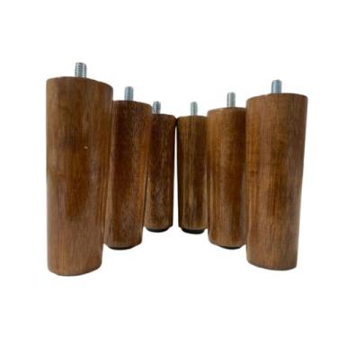 Imagem de Kit 6 pés cama box de 12 cm fixas  (cor imbuía) - MADEIRA REALFLEX