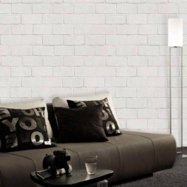 Imagem de Papel de Parede Tijolinho Cinza Claro Decorativo 250 - Inove Papéis de