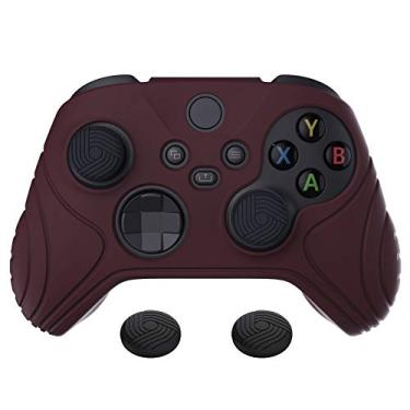 Imagem de eXtremeRate PlayVital Samurai Edition Anti-Slip Controller Grip Silicone Skin for Xbox Core Controller, Ergonomic Protective Case Cover for Xbox Series S/X w/Thumb Grips - Wine Red