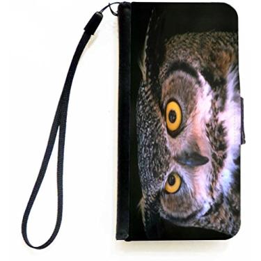 Imagem de Rikki Knight Capa tipo carteira com aba magnética para iPhone 5c coruja em preto