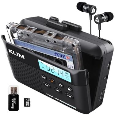 Imagem de KLIM Leitor de fita cassete K7 + conversor de cassete para MP3 + leitor de cassete portátil + leitor de cassete Walkman + microfone e alto-falante integrados + bateria recarregável + fones de ouvido +