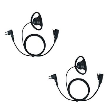 Imagem de Klykon Fone de ouvido em forma de D de 2 pinos com microfone Ptt para Motorola Rádio bidirecional Wakie Talkie CP200 CP200D CLS1110 CLS1413 CLS1450, pacote com 2