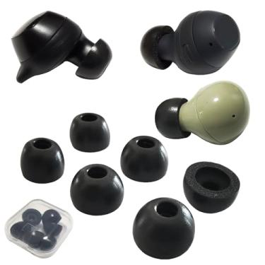 Imagem de Luckvan Espuma viscoelástica de substituição para Samsung Galaxy Buds 2 para fones de ouvido sem fio Buds+Plus/FE – Encaixe na capa, preto, 3 pares LMS