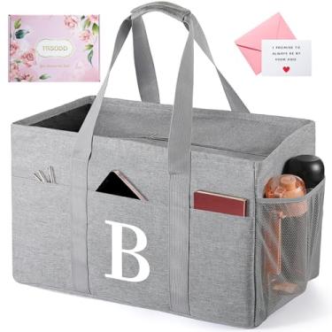 Imagem de Presentes de aniversário de Natal personalizados para mulheres, sacola grande utilitária para mulheres, sacolas de compras reutilizáveis dobráveis, sacolas de compras reutilizáveis para mantimentos, armazenamento, bolsa de viagem de ombro com caixa de presente de cartão B