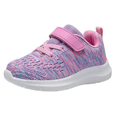 Imagem de COODO Tênis esportivo de corrida para meninos e meninas, Pastel, 8 Toddler