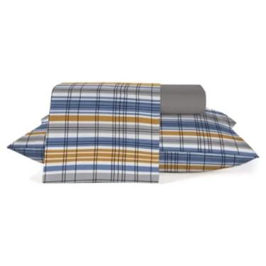 Imagem de Jogo de Cama Queen Teka Crystal 3 Peças 120 Fios 100% Algodão Estampa Abissal