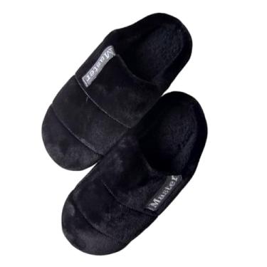 Imagem de Pantufa Chinelo Premium Sola Antiderrapante Super Quentinha Pelucia Unissex Adultos Conforto Facilidade De Uso Tradicional Sapatilha Forração Pelo 100% Poliéster Cinza Com Pelinho Masculino Térmico Solado Resistente (PRETO, BR, Adulto, Numérico, 37.5)