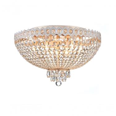 Imagem de Plafon Queen Metal Com Cristais K9 Transparentes E 9 Lâmpadas E14 Única Único