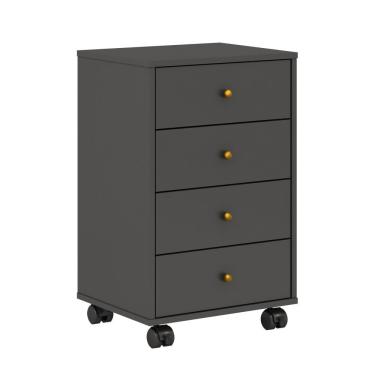 Imagem de Mesa De Cabeceira 4 Gavetas James Amendola Grafito