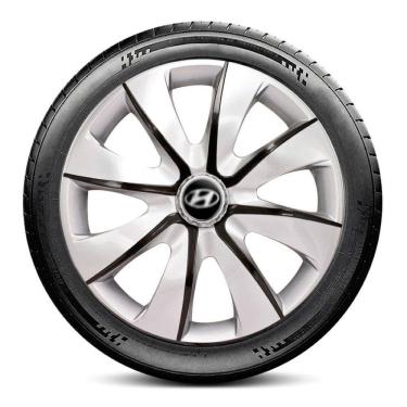 Imagem de Calota 4403 Hyundai Aro 14 Prata Grafite Prime Escolha carro