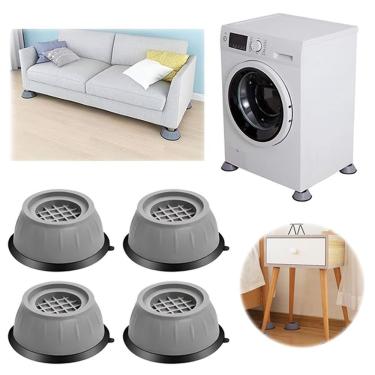 Imagem de Kit Anti-ruído Para Máquina De Lavar Pés Estabilizadores E Niveladores Para Móveis - 4 Peças