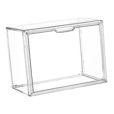 Imagem de Luxshiny Organizadora de Livros Transparente Empilhável Armazenamento Prático Casa e Escritório Design Durável Acrílico Textos e Materiais Escolares