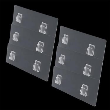 Imagem de CARURLIFF 6 adesivos de substituição de suporte de chuveiro para cesta de banheiro de grande diâmetro, ganchos autoadesivos para cesto de roupa suja montado na parede, prateleira de armazenamento sem