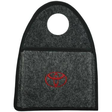 Imagem de Lixeira Lixinho Automotiva Carro Carpete Bordado Toyota para Câmbio Grafite