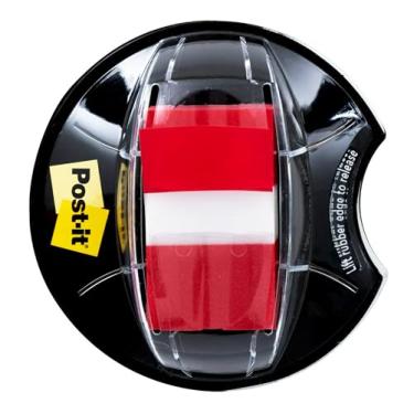 Imagem de Post-it Bandeiras, dispensador de aderência de mesa de 200/alto volume, 2,54 cm de largura, vermelho (680-HVRD)