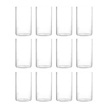 Imagem de Ioensy Vasos de vidro cilíndricos, vasos decorativos para flores, porta-velas, enfeite de mesa, arranjo de flores para escritório e sala de estar, 12 Peças
