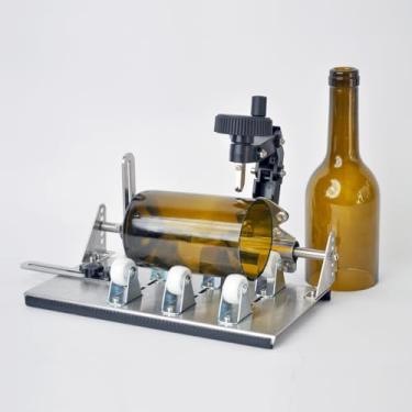 Imagem de Kit de cortador de garrafa de vinho e cortador de vidro redondo e quadrado, kit de cortador de garrafa de vidro atualizado para todas as formas, vinho, cerveja, licor, uísque, álcool, champanhe