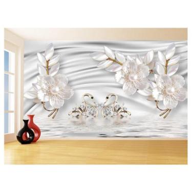 Imagem de Papel De Parede 3D Floral Textura Sala Flores 3,5M Xfl292 - Você Decor