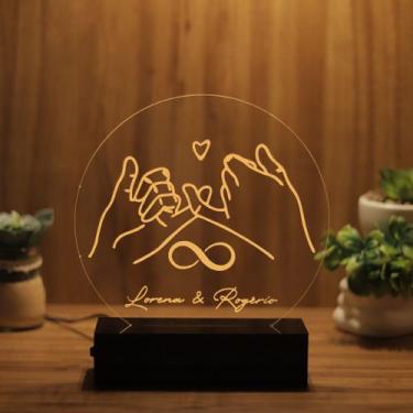 Imagem de Luminária Abajur Casal de Namorados LED Amarelo - Bold