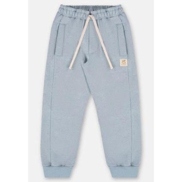 Imagem de Calça Infantil Masculina em Moletom Linho Up Baby, Azul, 12