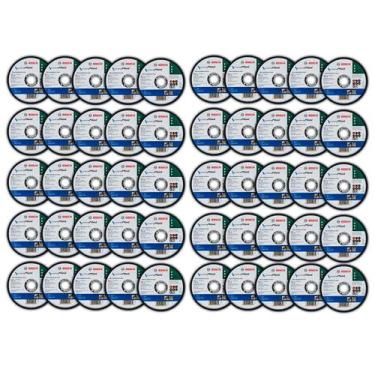 Imagem de Kit Disco de Corte Metal Bosch Standard 115mm 1mm Grão 60 Inox Centro 
