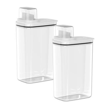 Imagem de Kit 2 Dispensers para Lavanderia 2,3 Litros Organizadores de Sabão/Ama