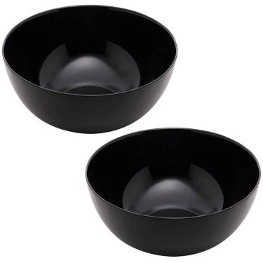 Imagem de Kit 2 Saladeiras Bowl De Vidro 21cm 1,8l Tigela Cumbuca Lyor Diwali Black Opalino