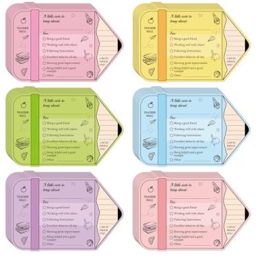 Imagem de Rainbow Happy Mail Teacher Notes to Parents Classroom Good Behavior Incentivo Cartões motivacionais 120 peças Notas motivacionais Cartões postais positivos para casa, pré-escola, jardim de infância