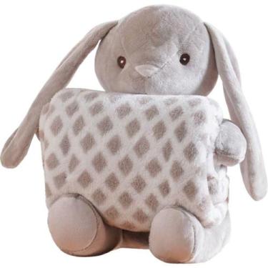 Imagem de Bichinho De Pelúcia Fazenda New Com Manta Bebê 100x75cm Coelho - BENE 