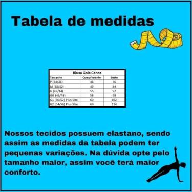 Imagem de Blusa Fitness Feminina Uv50+ Dryfit Poliamida Academia  Gola Canoa Com