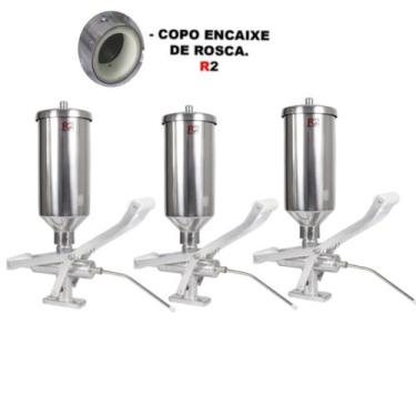 Imagem de Kit com 3 Doceiras de Churros Com Copo de Rosca 2 Litros em Alumínio R