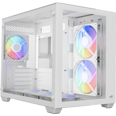 Imagem de Gabinete Gamer Aerocool Dryft Branco Com 6 fans ARGB Lateral Vidro [F002]