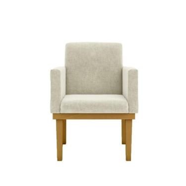 Imagem de Kit 2 Poltronas Cadeira Reforçada - Escritório Recepção Bege Desenho d