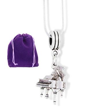 Imagem de Colar de piano | Presentes de joia com pingente com tema de música Acessórios de presente para crianças Masculino e Feminino Decoração de Pianista