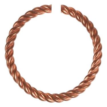 Imagem de Pulseira Tensor, Design Aberto Ajustável Feita à Mão em Cobre Maciço Torcido Pulseira com anel Tensor de Cobre Puro Joalharia de Saúde para Presente Mulher e Homem