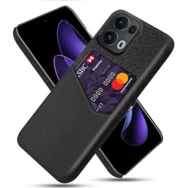 Imagem de Capa para OPPO Reno 13 Pro 5G,Anti-deslizamento,Proteção contra quedas de 360°,Resistência à impressão digital,Tela e caso de couro PU com 1 slot de cartão atrás-Black