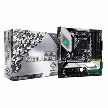 Imagem de Placa-Mãe ASRock B550M Steel Legend, AMD AM4, Micro ATX, DDR4, Preto -