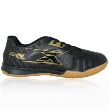 Imagem de Chuteira Futsal OXN Mundialli 3 Indoor Futebol Salão Quadra Solado Resistente Antiderrapante PVC Leve Macia Original Uso Profissional Controle de Bola Cabedal Reforçado Cadarço Premium (Preto, BR, Adulto, Numérico, 41)