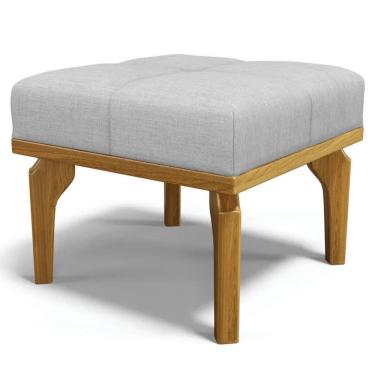 Imagem de Poltrona De Amamentação Balanço E Puff Base De Madeira Brenda G05 Linho Cinza Claro - Mpozenato