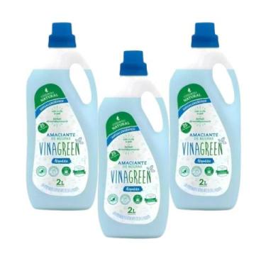 Imagem de Kit 3 Amaciante Vinagreen 2L Suavidade Perfume Hipoalergênico Álcool O