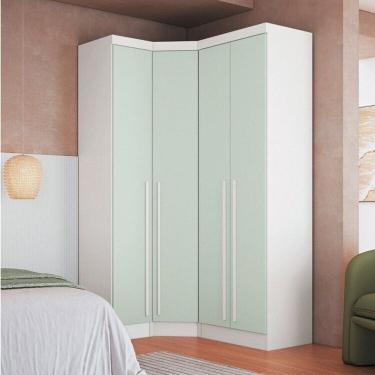 Imagem de Guarda-roupa Modulado 3 Peças Infinity Branco Line/Pistache