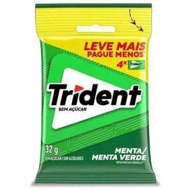 Imagem de Chiclete Trident Menta 32g - Pacote com 4 Embalagens