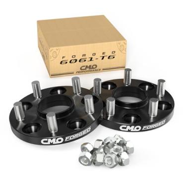 Imagem de Customadeonly 2 espaçadores de roda pretos de 1,5 cm, 15 mm, padrão de parafusos 5 x 114,3, passo de rosca 12 x 1,5 furo central 60,1 mm, compatível com Toyota