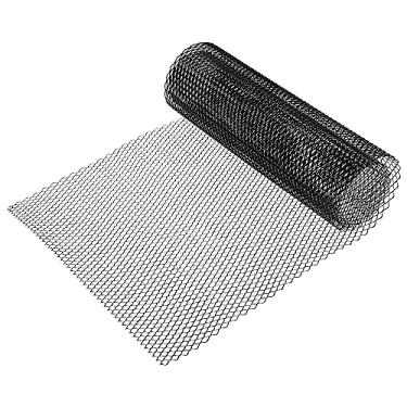 Imagem de VekAuto Malha de grade de carro, 40 x 13 polegadas 12 x 6 mm furo hexagonal grade de caminhonete de carro folha de malha inserção de entrada de ar universal para carro multifuncional liga de alumínio